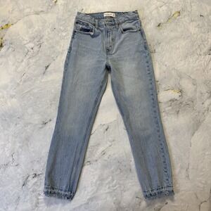Abercrombie Fitch Jeans Womens Size‎ 26/2 Blue High Rise Mom Distressed